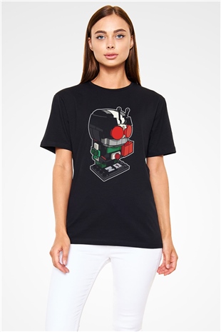 Kamen Rider Lego Baskılı Siyah Unisex Tişört