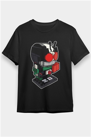 Kamen Rider Lego Baskılı Siyah Unisex Tişört