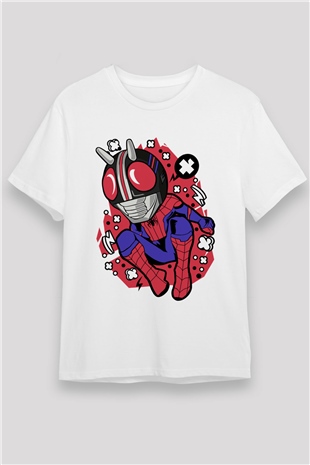 Kamen Spider Baskılı Beyaz Unisex Tişört