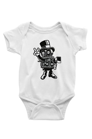 Kameraman Beyaz Bebek Body - Zıbın