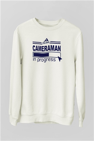 Kameraman Beyaz Unisex Sweatshirt
