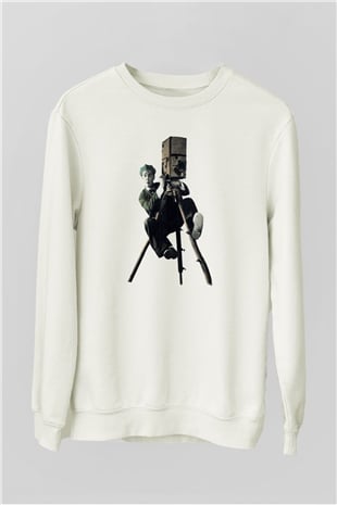 Kameraman Beyaz Unisex Sweatshirt