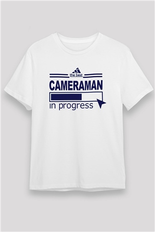 Kameraman Beyaz Unisex Tişört T-Shirt - TişörtFabrikası