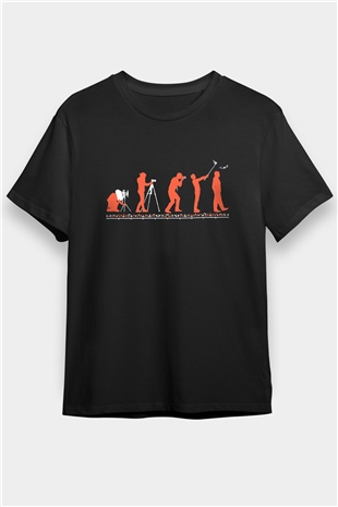 Kameraman Siyah Unisex Tişört T-Shirt - TişörtFabrikası