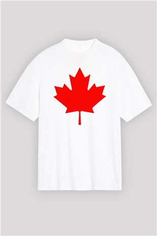 Kanada Beyaz Unisex Oversize Tişört T-Shirt
