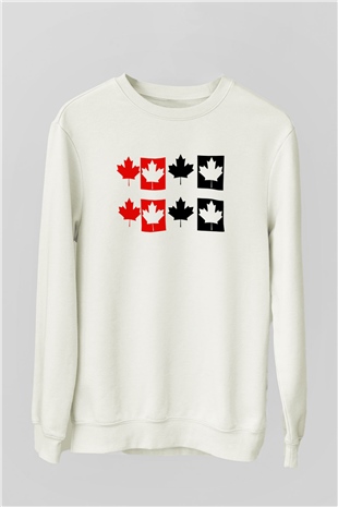 Kanada Beyaz Unisex Sweatshirt
