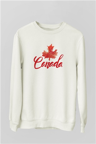 Kanada Beyaz Unisex Sweatshirt