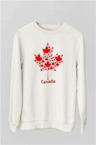 Kanada Beyaz Unisex Sweatshirt