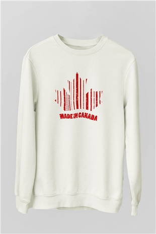 Kanada Beyaz Unisex Sweatshirt