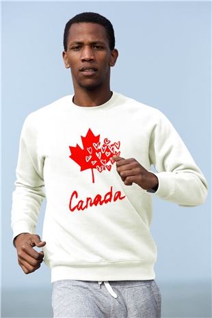Kanada Beyaz Unisex Sweatshirt