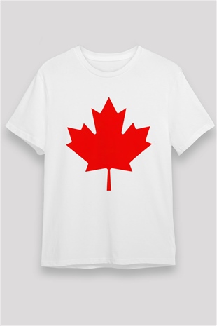 Kanada Beyaz Unisex Tişört T-Shirt - TişörtFabrikası