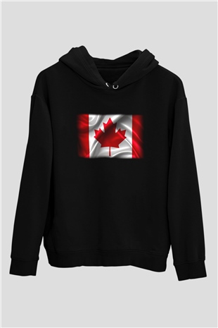Kanada Siyah Unisex Hoodie