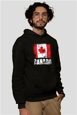 Kanada Siyah Unisex Hoodie