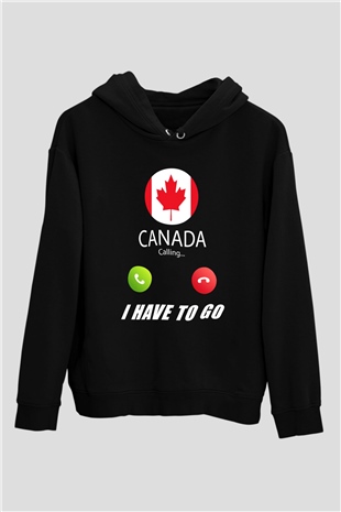 Kanada Siyah Unisex Hoodie