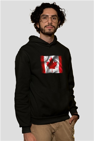 Kanada Siyah Unisex Hoodie