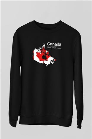 Kanada Siyah Unisex Sweatshirt