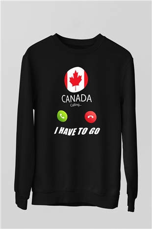 Kanada Siyah Unisex Sweatshirt