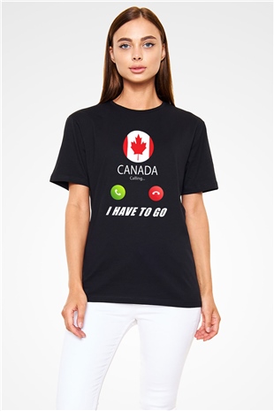 Kanada Siyah Unisex Tişört T-Shirt - TişörtFabrikası