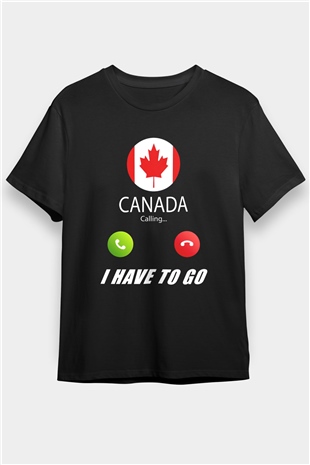 Kanada Siyah Unisex Tişört T-Shirt - TişörtFabrikası