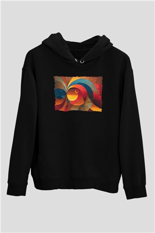 Kanaviçe Siyah Unisex Hoodie