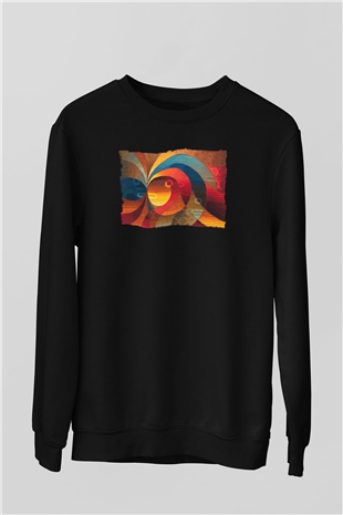 Kanaviçe Siyah Unisex Sweatshirt