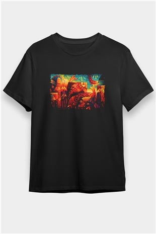 Kanaviçe Siyah Unisex Tişört T-Shirt - TişörtFabrikası