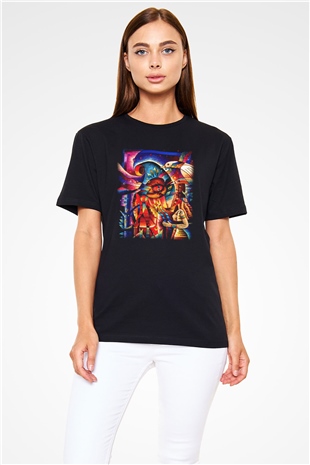 Kanaviçe Siyah Unisex Tişört T-Shirt - TişörtFabrikası