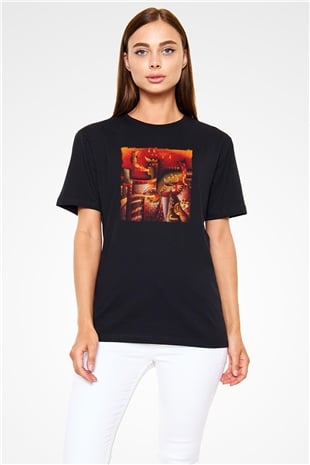 Kanaviçe Siyah Unisex Tişört T-Shirt - TişörtFabrikası