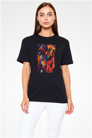 Kanaviçe Siyah Unisex Tişört T-Shirt - TişörtFabrikası