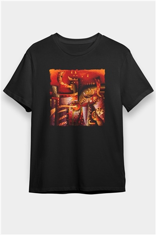 Kanaviçe Siyah Unisex Tişört T-Shirt - TişörtFabrikası