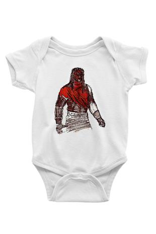 Kane Baskılı Beyaz Unisex Bebek Body - Zıbın