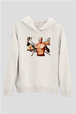 Kane Baskılı Beyaz Unisex Hoodie