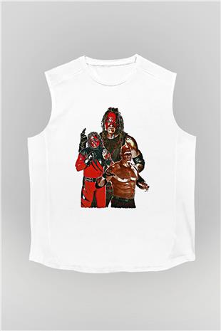 Kane Baskılı Beyaz Unisex Kolsuz Tişört - Tshirt