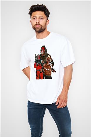 Kane Baskılı Beyaz Unisex Oversize Tişört - Tshirt