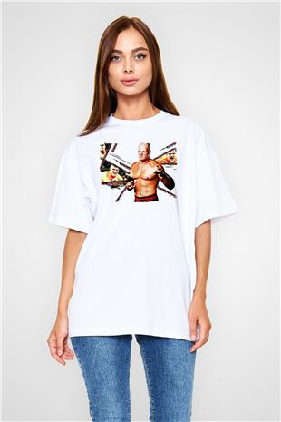 Kane Baskılı Beyaz Unisex Oversize Tişört - Tshirt
