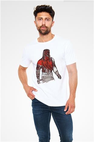 Kane Unisex Baskılı Beyaz Tişört - Tshirt