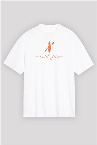 Kano Baskılı Unisex Beyaz Oversize Tişört - Tshirt