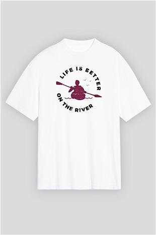 Kano Baskılı Unisex Beyaz Oversize Tişört - Tshirt