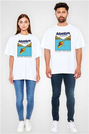 Kano Baskılı Unisex Beyaz Oversize Tişört - Tshirt