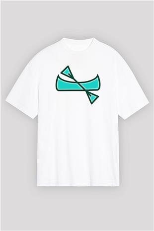 Kano Baskılı Unisex Beyaz Oversize Tişört - Tshirt