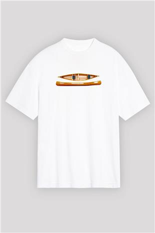 Kano Baskılı Unisex Beyaz Oversize Tişört - Tshirt