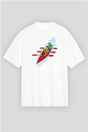 Kano Baskılı Unisex Beyaz Oversize Tişört - Tshirt