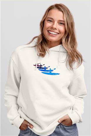 Kano Baskılı Unisex Ekru Hoodie