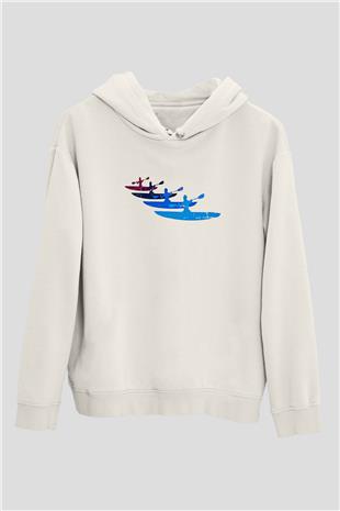 Kano Baskılı Unisex Ekru Hoodie