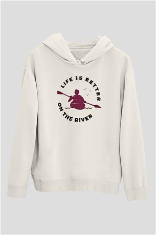 Kano Baskılı Unisex Ekru Hoodie