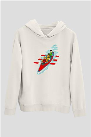 Kano Baskılı Unisex Ekru Hoodie