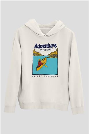 Kano Baskılı Unisex Ekru Hoodie