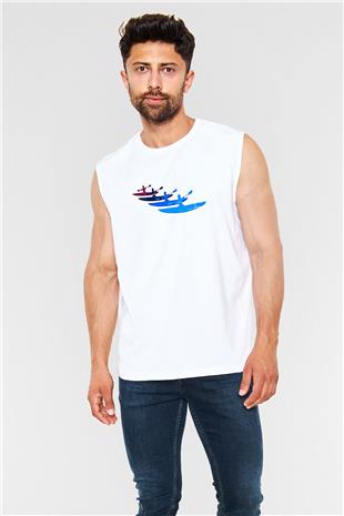 Kano Baskılı Unisex Kolsuz Beyaz Tişört
