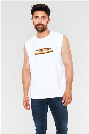 Kano Baskılı Unisex Kolsuz Beyaz Tişört