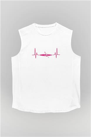 Kano Baskılı Unisex Kolsuz Beyaz Tişört